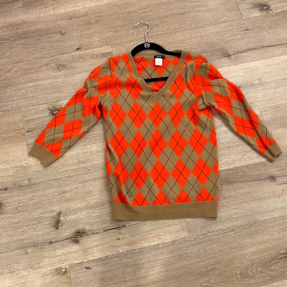 J. Crew Sweaters - J. Crew argyle sweater v neck size s NWOT